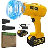 Leaf Blower Cordless, 21V Handheld with 2 Extended Nozzles - Includes Battery & Charger - Lightweight Electric Blower for Patio, Lawn, Car Cleaning, Blowing Leaves & Dust