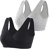 HIHOSSI Maternity Nursing Bras - Soft Cotton Sleep Bra for Pregnancy and Breastfeeding, Comfortable Wire-Free Design