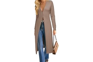 GRACE KARIN Women's Long Cardigan Sweaters 2026 Trendy Lightweight Knit Duster Coat V Neck Button Up Sweater Maxi Dress