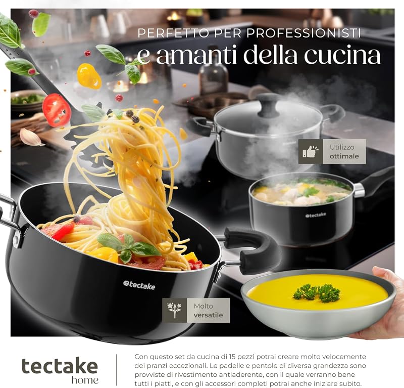 ® Set da Cucina, 30 Pezzi, Terracotta e Alluminio, Antiaderente