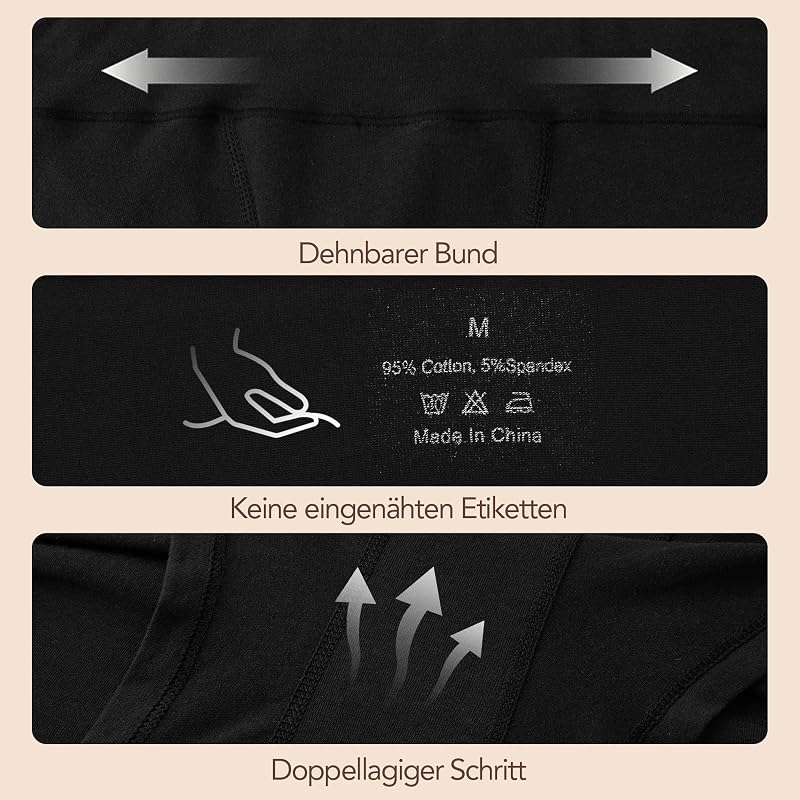 Caleçon Femme, Large Ceinture Extensible, Coupe 3D Enveloppante