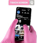 OKIAAS Pink Vinyl Gloves Medium 50 Count Latex-Free PVC Kitchen Lab view 6