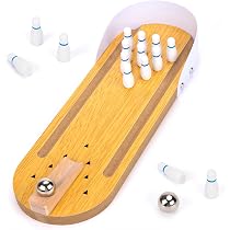 Amazon.com: MCPINKY Mini Bowling Game Set, Tabletop Mini Bowling ...