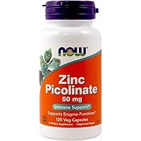 NOW Foods Zinc Picolinate 50mg,120 Capsules (Pack of 2)