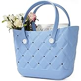 BiuYorBTY Beach Bag Rubber Tote Bag, Waterproof Washable Proof Travel Bag for Women Handbag for Sports Beach Market Pool