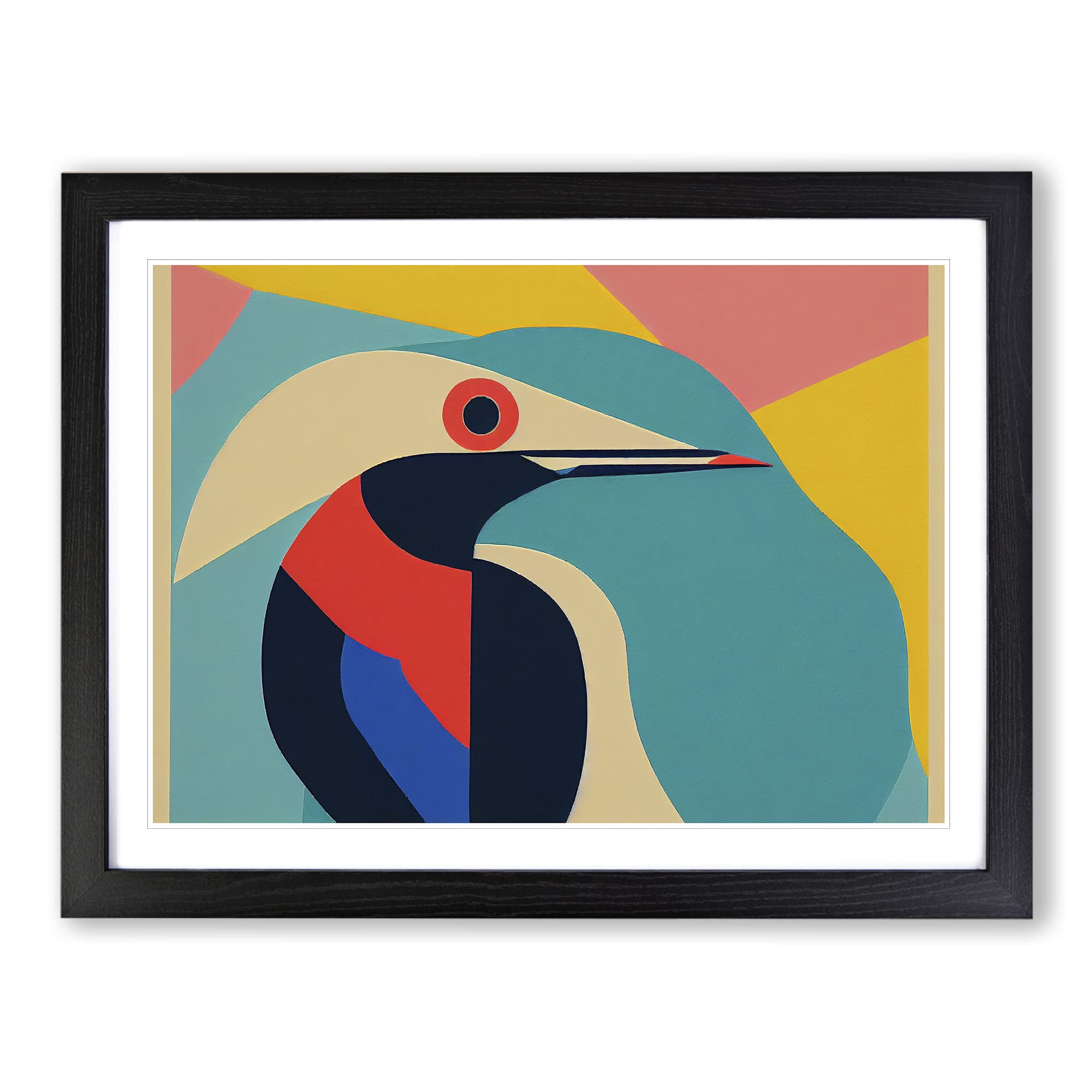 Abstract Kingfisher Bird Vol.2 Framed Print | A4 Black Framed Wall Art | Ready to Hang | Abstract Fantasy Picture | Living Room Bedroom Lounge Office