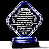 Meaningful Crystal Gifts for Brother From Brothers Sisters I Love You Personalised Glass Statue Plaque with LED Light Base Presents for Best Brother Birthday Christmas Keepsakes for Him Table Decor