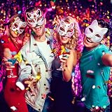 Alipis 20 Pack Blank Cat Masks Unpainted Paper Mache for Halloween Craft Role view 3