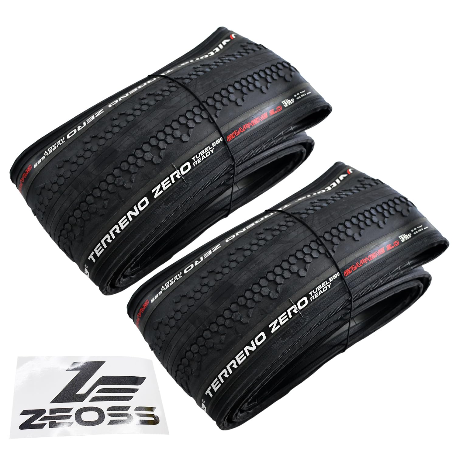 Vittoria Terreno Zero G2.0 Gravel Tubeless TLR Tire 700x40C Gray x Black with ZEOSS sticker, VT3124-ZEO