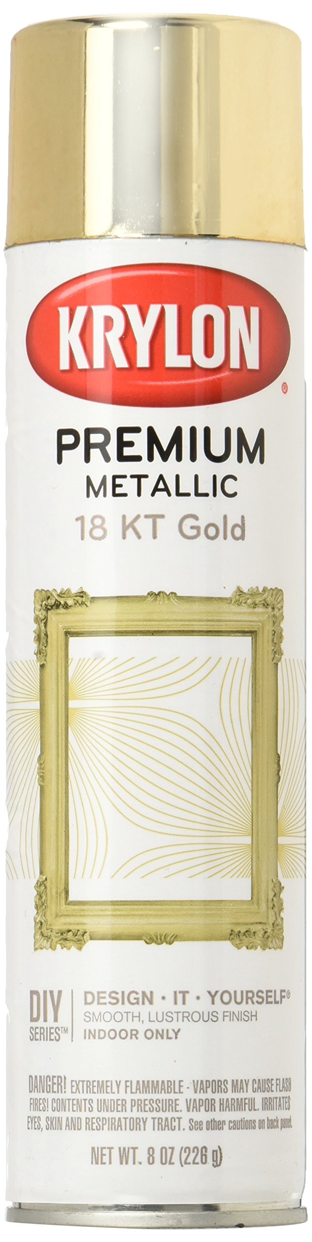 Krylon K01000A07 Premium Metallic Spray Paint, 18K Gold 8oz Buy