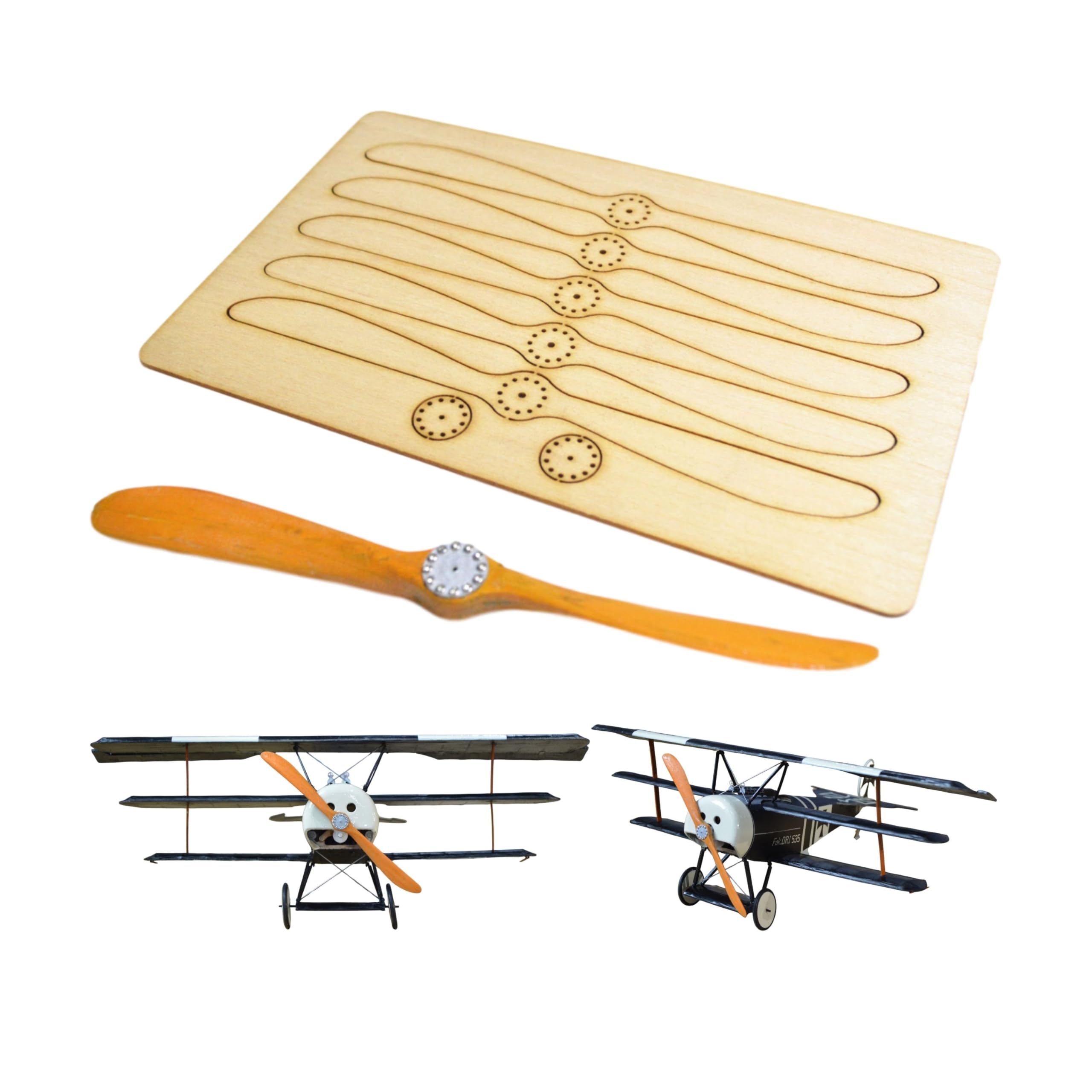 Model aeroplane wooden propeller, 138 mm long, for slow flyers, to build yourself from wood, not suitable for flying, for stationary models, plywood propeller, model aeroplane accessories