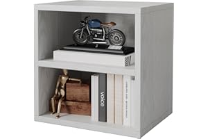 FUSUNBAO Magic DIY Cube Storage Organizer Stackable Cubes for Home Books Clothes Toy -Modular Cubby Storage System-Office Cubical-Bookcase Closet (Pure White-Washed, 1 Layer Cube)