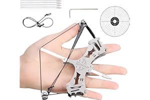 MIHMY Mini Compound Bow and Arrows Set Stainless Steel Material Bow and Arrow Adult for Hunting and Archery Gift for Target Shooting Practice Archery Entertainment (6.3"" Small), Sliver