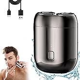 Mini Electric Shaver for Men, Upgrade Pocket Dual Head Shaver, Pocket Size Portable Razor for Men, USB Close Battery shavers,Rechargeable Waterproof Compact Electric Razor (Gray)