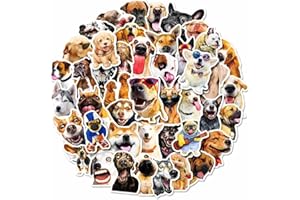 CAQZL 50 PCS Shiba Inu Dog Stickers Pack, Cute Animal Stickers, Golden Retriever Dog Head Emoji Stickers, Waterproof Vinyl De