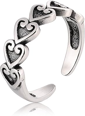 Romqueen Toe Ring Flat Sandalsherz Zu Herz Zehenring Gummi Herzring Echt Silber Ring 925 Silber Breit Amazon De Schmuck