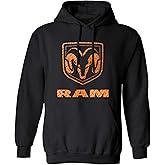 Dodge Ram Logo Hoody with Diamond Plate Hooded Sweatshirt (Front Print)