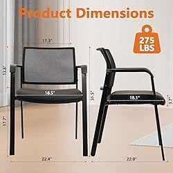 CLATINA Stackable Office Chair, Mesh Back Guest