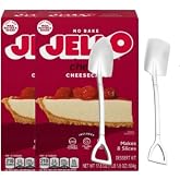 Jel-0 Dessert Kit No Baking with Crust Mix &amp; Filling Mix 17.8 oz Box (Pack of 2) Includes Candy Freezer Mini Metal Spoons (Cherry Cheesecake) Metal Spoons