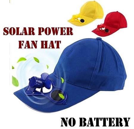 VOLTAC Solar Power Air Fan Hat Peak Cap Sunhat for Outdoor Camping/Hiking / Cycling (Multi Color) Pattern #120658