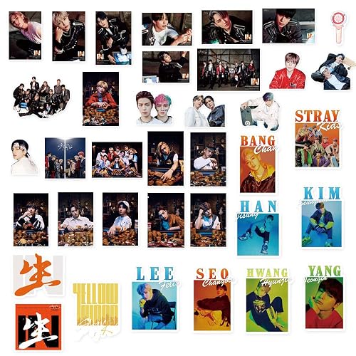 GHPKOTW 104 Stück StrayKids Stickers Aufkleber, Wasserdichte Vinyl Kpop Stickers Set, Stray Kids Meme Sticker, Mini Fotoaufkleber, Geschenk Für STAY, Laptop, Helm, Fahrrad