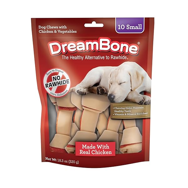 DREAMBONE VEGETABLE & CHICKEN DOG CHEWS, RAWHIDE FREE,...