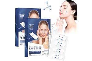 VIZELA 120Pcs Face Tape Lifting Invisible, Face Lift Tape - Invisible Face Lift Tape, Face Tape, Face Lifting Sticker, V-Shaped Instant Face Tapes for Saggy Skin for Jowls Double Chin