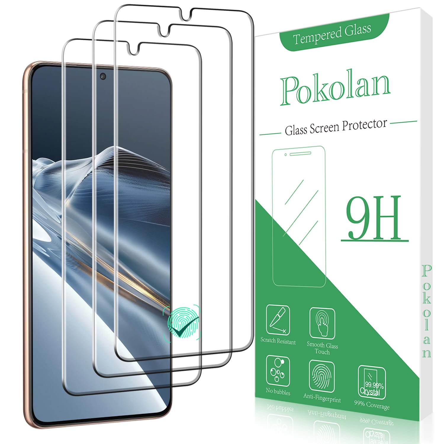 Photo 1 of Pokolan (3 Pack Screen Protector for Samsung Galaxy S21 Plus 5G Tempered Glass (6.7-inch), 9H Hardness, Anti Scratch, Bubbles Free, Easy to Install, Case Friendly