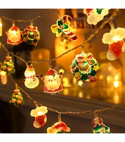 Guirnalda De Luces LED Cálidas Con Forma De Caramelo | 9 Pies De Decoración Navideña Para Árbol De Secuoya