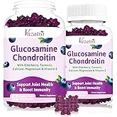 Vazatisi 2 Pack Glucosamine Chondroitin Gummies - Glucosamine Chondroitin with MSM, Elderberry, Turmeric, Joint Support Supplement for Adults, Men & Women - Blueberry Flavor, 120 Cts