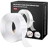 Double Sided Tape Heavy Duty - UALAU Traceless Removable Washable Nano Gel Grip Tape, Clear Sticky Adhesive Mounting Tape for