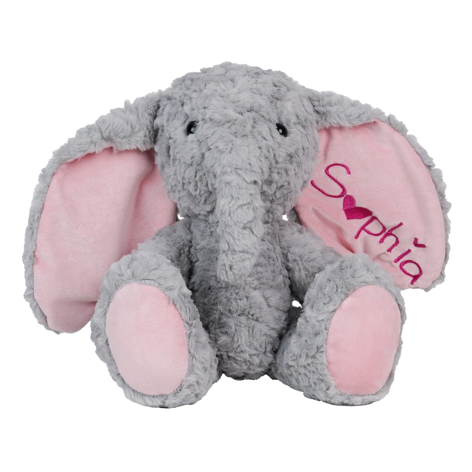 Personalized Elephant Stuffed Animals, Plush Elephant with Embroidered Name & Icon Stuffed Elephants Toys for Babies, Birthday Baby Shower Christmas Boy Girl Newborn Customized Keepsake Plush Gifts