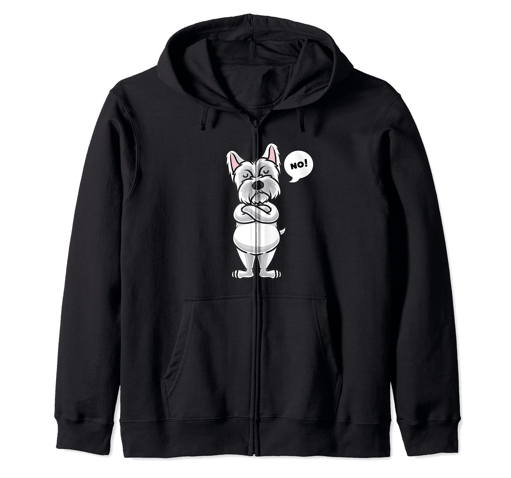 Stubborn West Highland White Terrier Dog funny Zip Hoodie