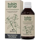 AKSHAR Ayurveda Tulsin Syrup, Natural Cough Syrup with Licorice and Ginger | Turmeric, Basil, Malabar Nut, Respiratory Lung Health Supplements, Mucus Relief, Bronchial Wellness, Sugar-Free (6.8 oz)