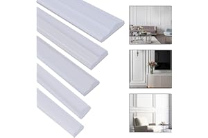 Lunghaa Peel and Stick Lightweight TPE Chair Rail, Flexible Wall Molding Trim for Mirror Frame Cabinet Door and Home Decoration (9.8 ft x 2.36 in)