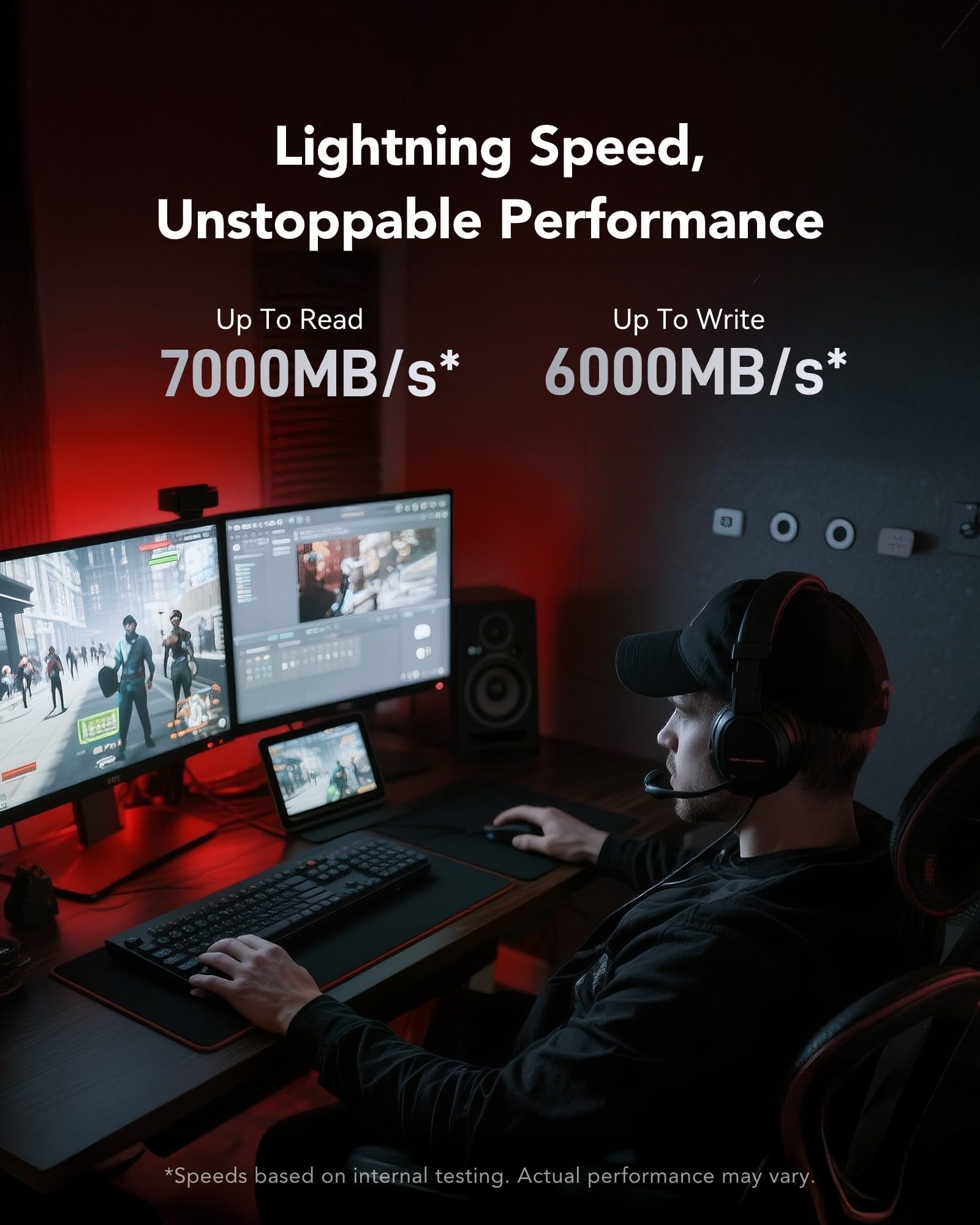 Lexar EQ790 4TB Interne SSD mit Kühlkörper, M.2 2280 PCIe Gen4x4 NVMe SSD, 7000 MB/s Lesen, für Intensive Workloads, PS5 & PC Gaming, Leistungsstarkes internes Solid State Laufwerk 3