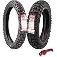 Kenda Big Block K784 100/90B19 Front and 140/80B18 Rear Tires for Motorcycles, Dirt Bikes, and City Bikes - Durable Off-Road & Street Performance with Keychain (2 Pack)