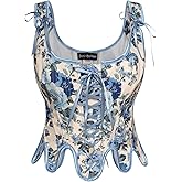 Scarlet Darkness Corset Tops for Women Renaissance Corset Floral Lace Up Bodyshaper Bustier