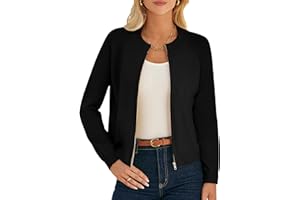 GRACE KARIN Womens Long Sleeve Zip Up Cardigan Sweaters Lightweight Fashion Sweater Jacket Knitted Spring Clothes