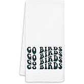 OSLYSOF Trendy Groovy Go Birds Football Kitchen Towels, Football Lover Player Gifts Ideas Hand Towels for Bathroom Decor, Football Fans Gifts Dish Tea Towels for Kitchen Decor, 16x24 Inch