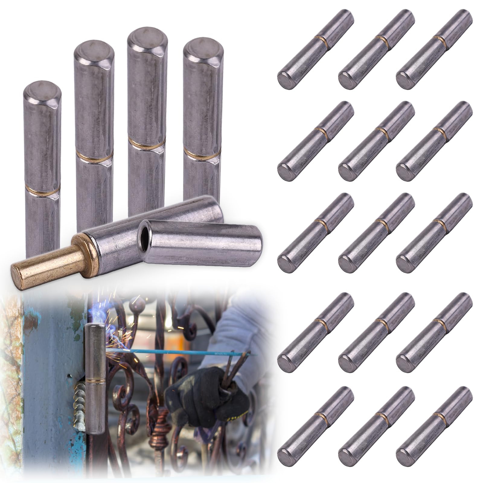 Yotapik 20 PCS Barrel Hinges Weld On, 3-1/8" X