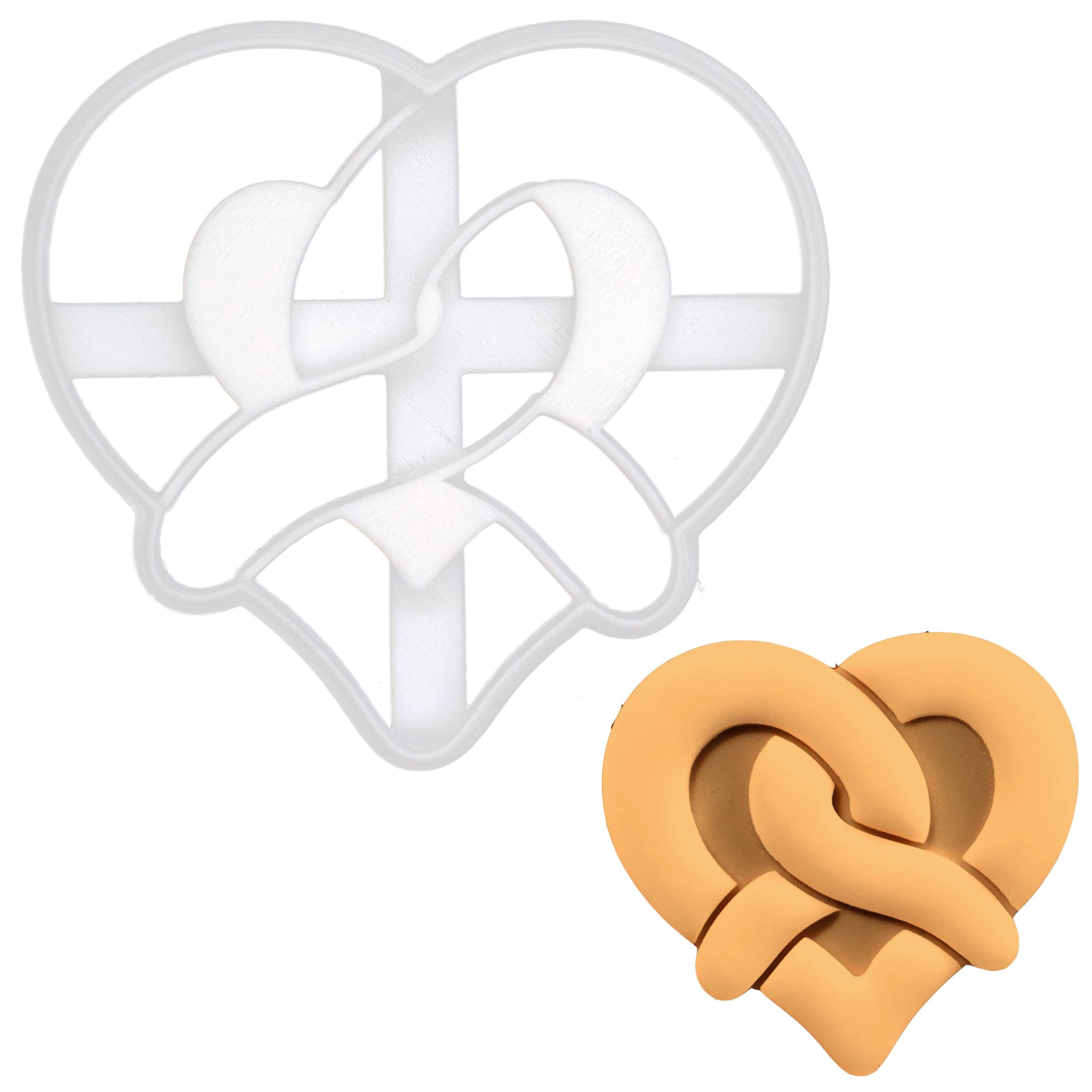 BAKERLOGY Love Pretzel Cookie Cutter - Detailed Biscuit Cutter Design for Baking and Crafts, Ideal on Fondant, Dough, Clay