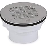 Oatey 42097 101 PS PVC-Solvent Weld Shower Drain with Stainless Steel Strainer, 2-Inch