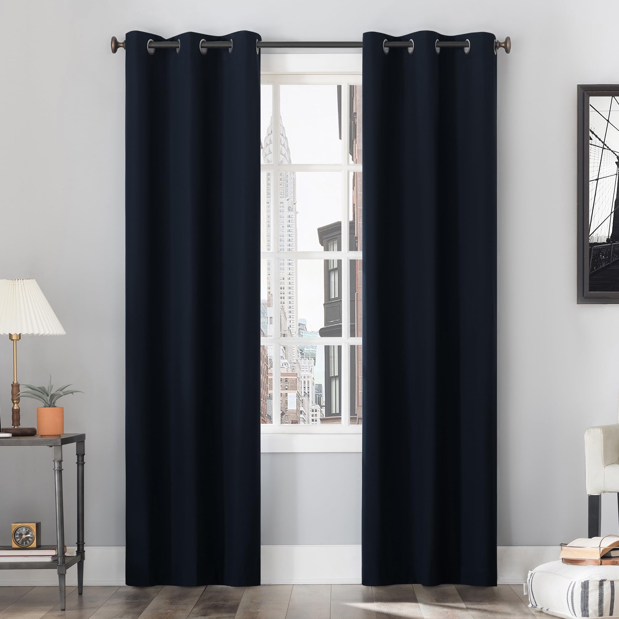 Sun Zero Cyrus Thermal 100% Blackout Grommet Curtain Panel Pair