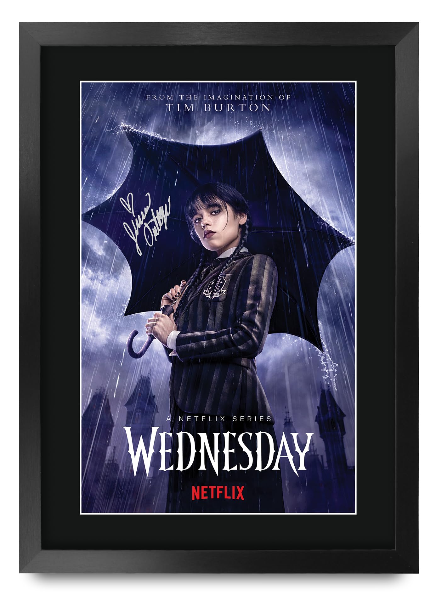HWC Trading Wednesday Gifts Printed Signed Autograph Picture for TV Memorabilia Fans - A3 Framed