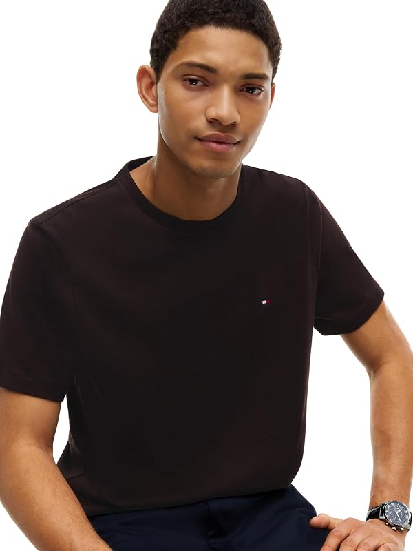 ESS Seasonal Reg Fit Solid Mw0mw39995 S/S T-shirt para homens, chocolate, L — foto 3 de 5
