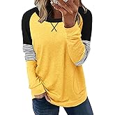 onlypuff Long Sleeve Tunic Top for Women Casual Loose Fitting Fall Fashion Clothing with Pockets