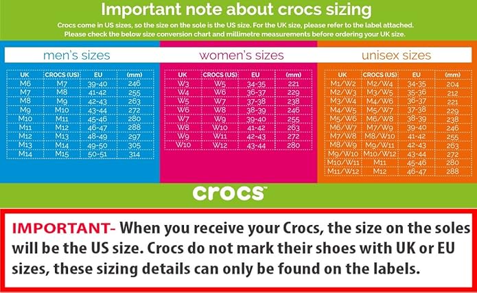 crocs conversion chart