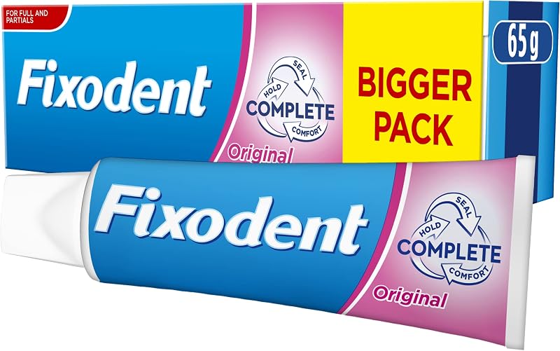 Fixodent Complete Denture Adhesive Cream 65g Mint 10X Stronger Hold