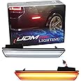 iJDMTOY Clear Lens Red Full LED Rear Side Marker Light Kit Compatible With 2008-14 Dodge Challenger, 2011-14 Charger, Powered by 36-SMD LED, Replace OEM Back Sidemarker Lamps